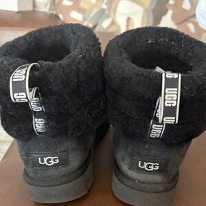UGG black booties with fur